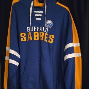 Buffalo Sabres Blue and Orange Men's Hoodie